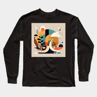 Geometric Flat Moon Long Sleeve T-Shirt